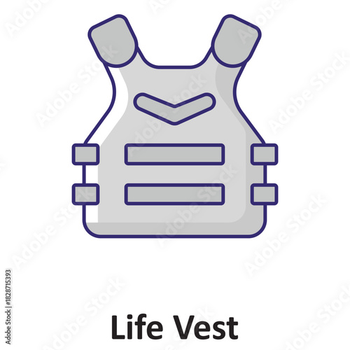 Life Vest Vector icon which can easily modify or edit