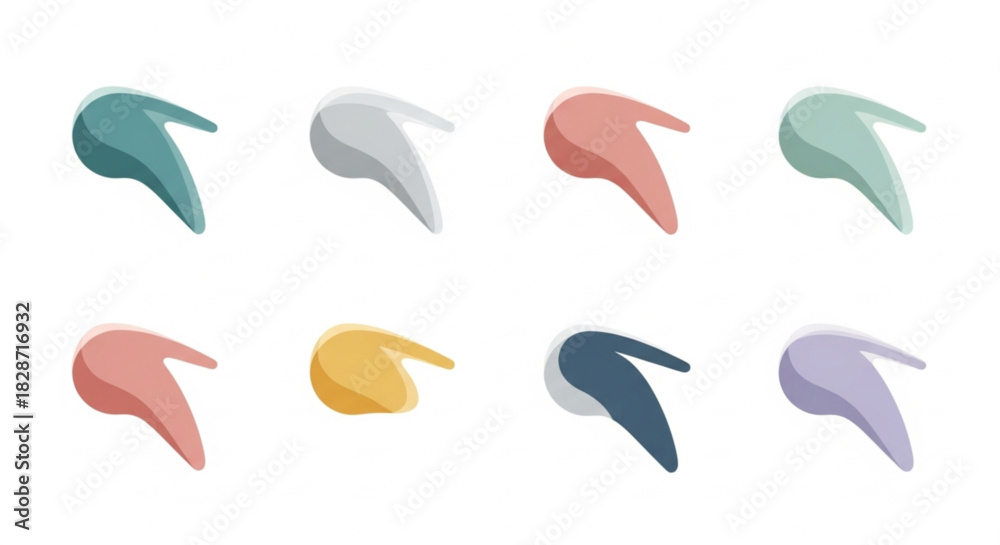 Obraz premium Abstract swoosh shape icon set vector pack