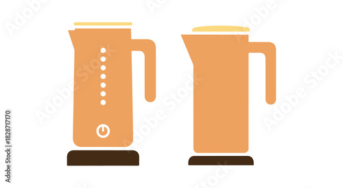 Electric milk frother guide. Featuring a vibrant icon of an automatic cappuccino maker, this kitchen tool is essential. It’s all about making coffee with milk foam at home