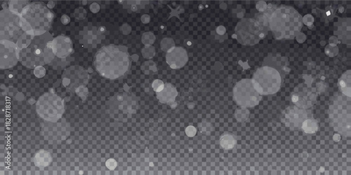 Abstract background with soft focus circles and bokeh lights on a dark transparent grid pattern