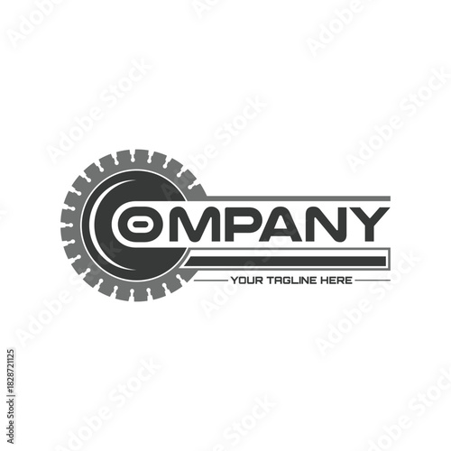 Concrete Cutting Saw Blade Logo.