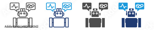 health chatbots  icon set multiple style