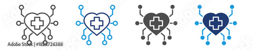 digital health  icon set multiple style