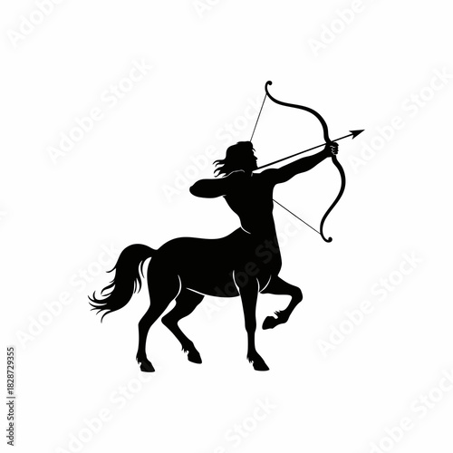 Sagittarius Zodiac Sign Centaur Archer Silhouette Vector