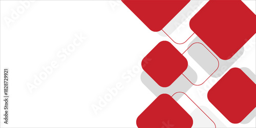 White background with abstract red grey square decoration. Vector illustration for modern presentation background, brochure design, business card background, website slider, landing page