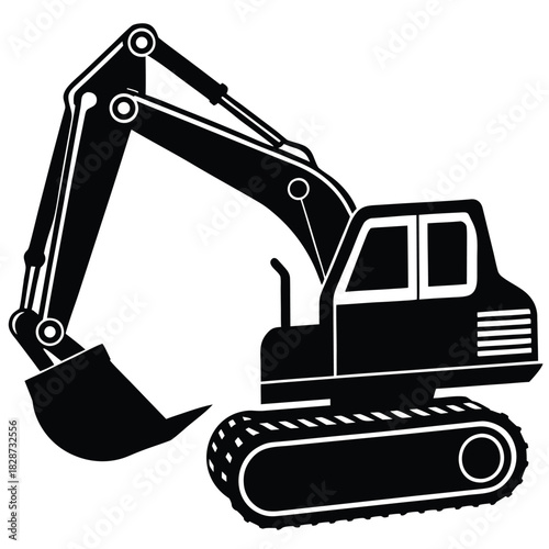 excavator loader excavator vector icon