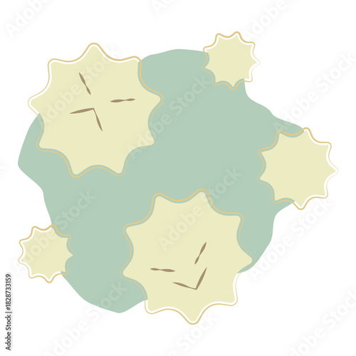 Floating pollen particles allergy concept illustration