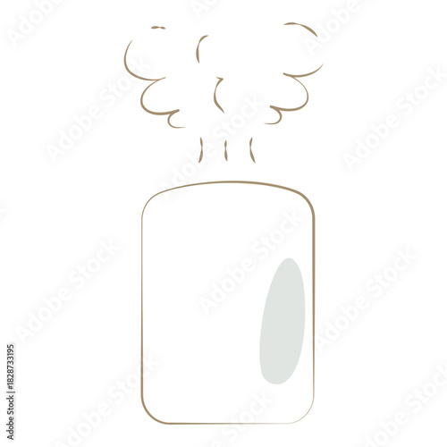 White humidifier with rising steam illustration