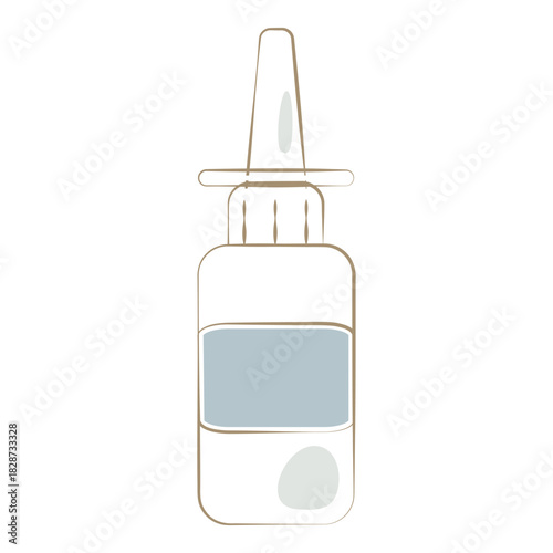 Nasal spray bottle with long nozzle illustration