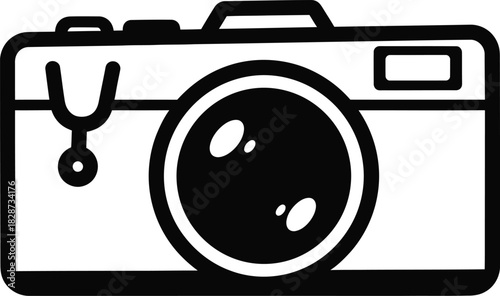 Stock photo camera icon photography equipment black and white vector art eps silhouette