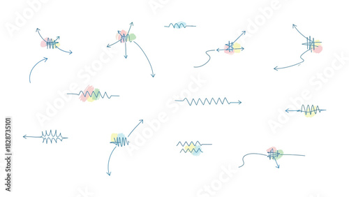 Abstract Arrows Composition: A collection of various arrows, each one meticulously designed with distinct features, floats in an abstract fashion, igniting a sense of creativity.
