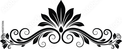 Floral divider vector decorative ornament flourish design element art eps silhouette