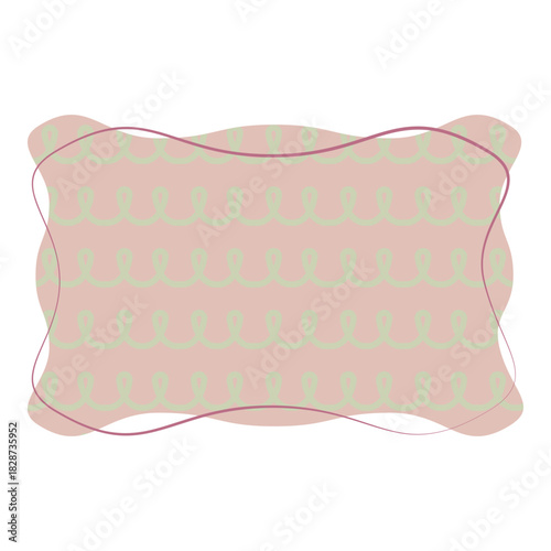 Cute Pink Loop Pattern Wavy Frame Illustration