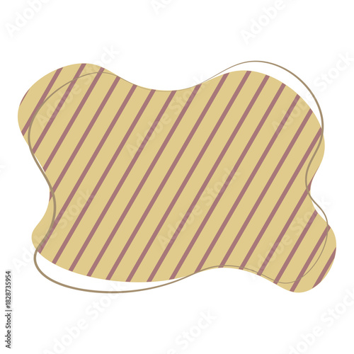 Soft Yellow Diagonal Stripe Organic Frame Illustration