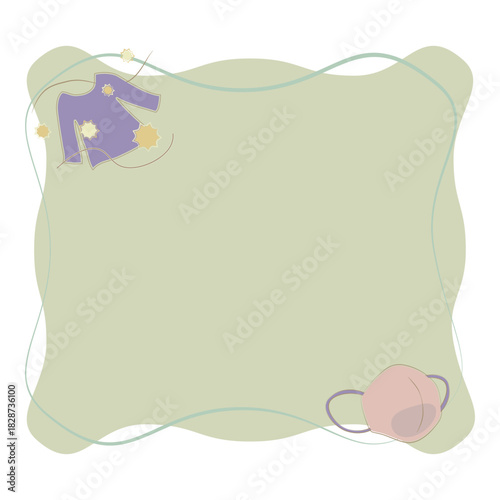 Allergy season clothing and mask frame illustration