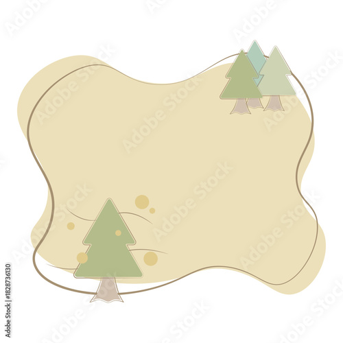 Pollen flying around cedar trees soft frame illustration