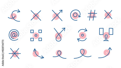 Visual Communication Icons: A set of simple yet vibrant icons, representing diverse concepts, add a modern touch to any design, perfect for visual communication.