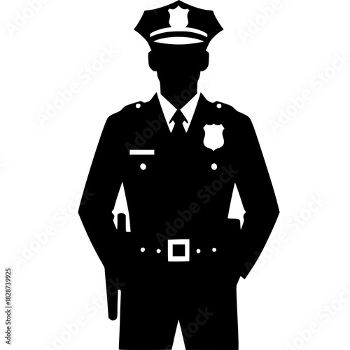 Guardian of Justice: A stoic silhouette of law enforcement, standing tall in a symbol of security and order.