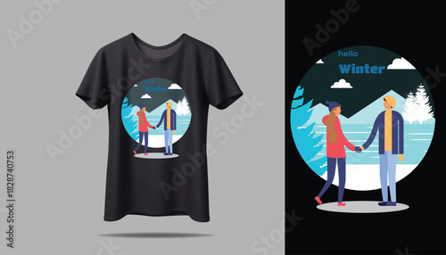 Best WINTER T-shirt creative design using adobe illustrator and your best choice...