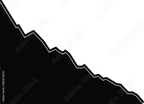 Sharp downtrend graph shows dramatic financial decline and loss