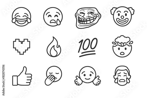 Head emotion hug icons internet virtual exploding icon troll mask meme face