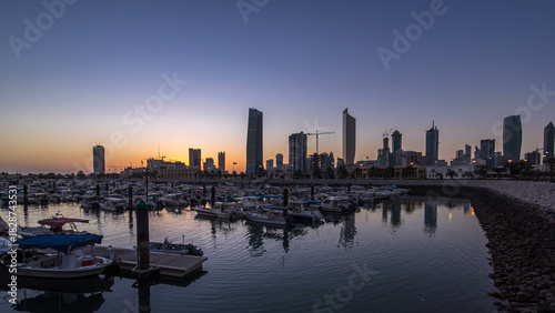 Wallpaper Mural Yachts and boats at the Sharq Marina night to day timelapse in Kuwait. Kuwait City, Middle East Torontodigital.ca