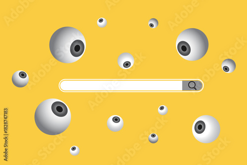 Looking for information in the search bar. Concept of searching, looking, finding opportunities and knowledge in internet. SEO concept