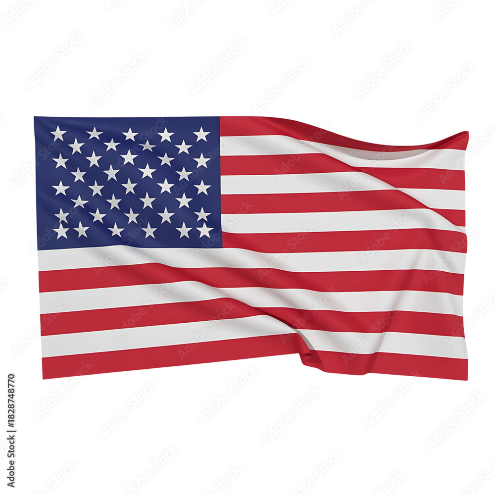 Fototapeta premium American Flag Waving Proudly with Stars and Stripes