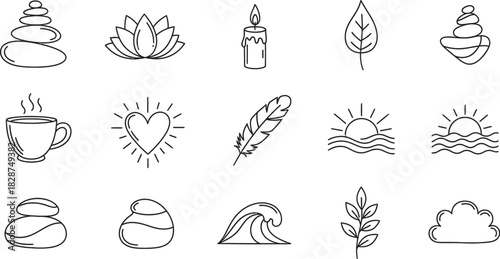 set of icons of plants