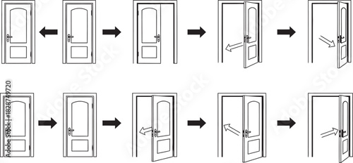 black and white doors