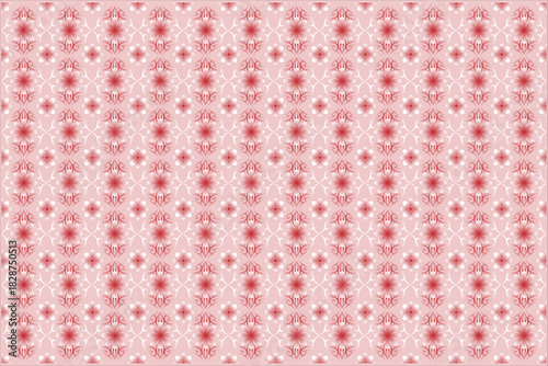Pastel pink background with floral, geometric patterns, designed for printing on fabric, wallpaper, wrapping paper.