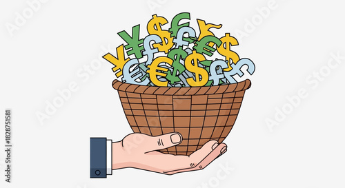 Illustration of a screening plant separating materials into piles.