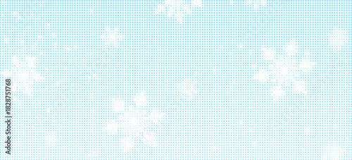 Abstract white snowflake halftone pattern dot, on soft blue background. Minimal clean modern banner. Illustration vector eps10