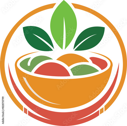 Healthy food bowl with fresh leaves and vibrant colors