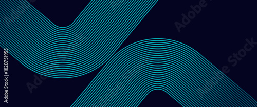 Futuristic technology consept. Abstract dark blue gradient background with geometric circle shapes lines design background vector illustration eps10. Perfect for modern artwork, backdrop, banner.