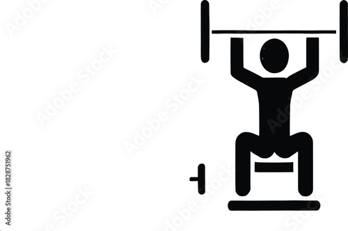 Weightlifting Silhouette – Male Lifting Barbell Icon