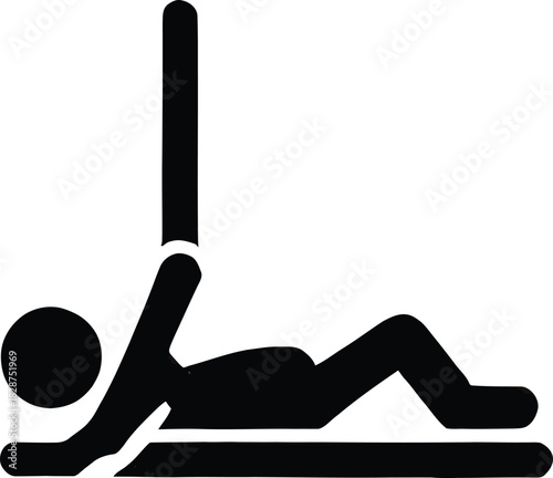 Lying Weight Lifting Icon – Bench Press Exercise Silhouette