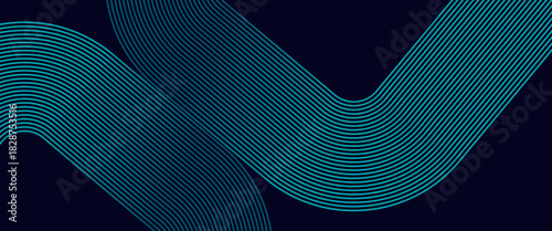 Futuristic technology consept. Abstract dark blue gradient background with geometric circle shapes lines design background vector illustration eps10. Perfect for modern artwork, backdrop, banner.