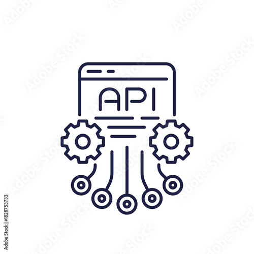 API line icon, application programming interface vector