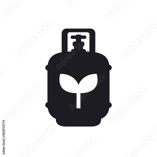 Biogas icon with a gas tank