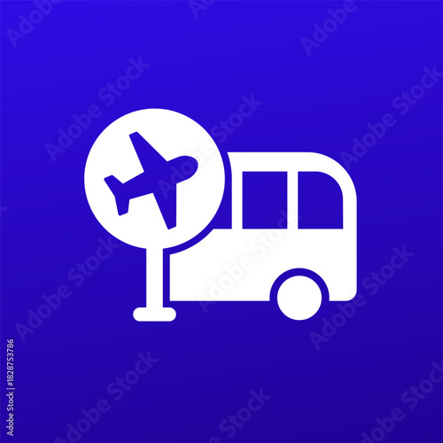 bus, shuttle to airport icon, vector