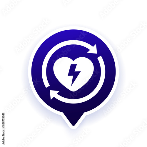 electric heart icon, vector design