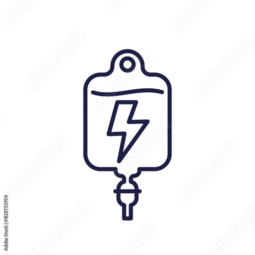 Electrolytes drip line icon, iv rehydration