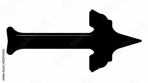 Bold directional arrow points the way forward providing simple navigation with its unique design for a variety of creative projects