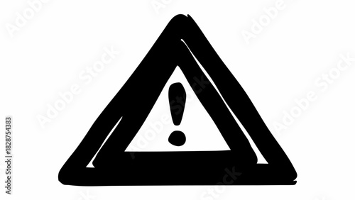 Bold hazard warning sign with exclamation point for safety campaigns, construction alerts, and risk management materials needing attention grabbing visuals