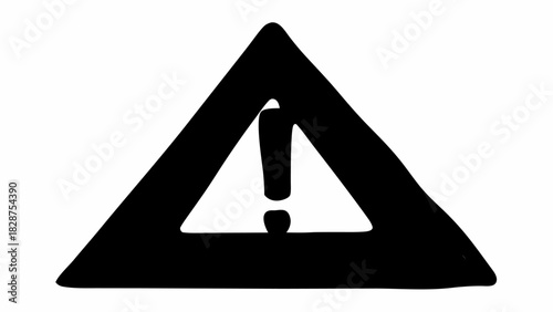 Bold attention grabbing warning sign symbol for alerts, hazards, and important messages, perfect for safety, security, and caution signage
