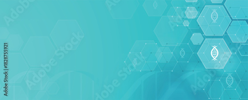 Futuristic science and technology wallpaper, DNA strands, connected neural web