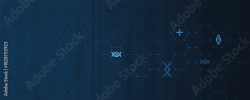 Futuristic science and technology wallpaper, DNA strands, connected neural web