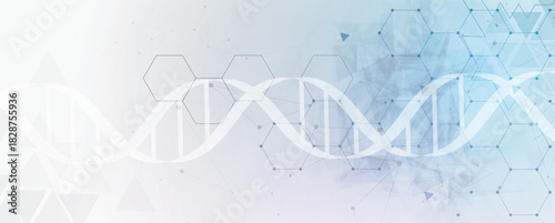 Futuristic science and technology wallpaper, DNA strands, connected neural web