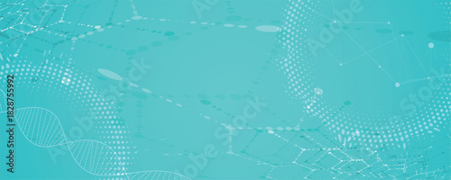 Futuristic science and technology wallpaper, DNA strands, connected neural web